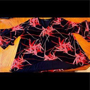 Calessa Women’s Lace Layered Blouse, Size 3x, new w/tags